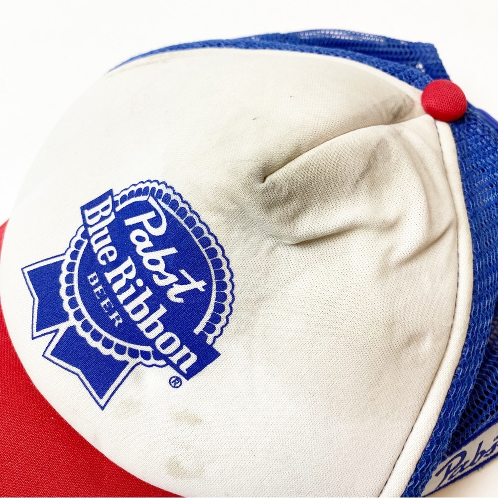 Vintage Pbr Pabst Blue Ribbon Beer Logo Hat Cap Gem